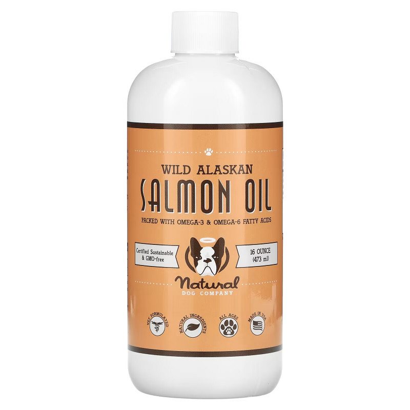 Natural Dog Company, Wild Alaskan Salmon Oil, All Ages, Delicious Salmon, 16 oz (473 ml)
