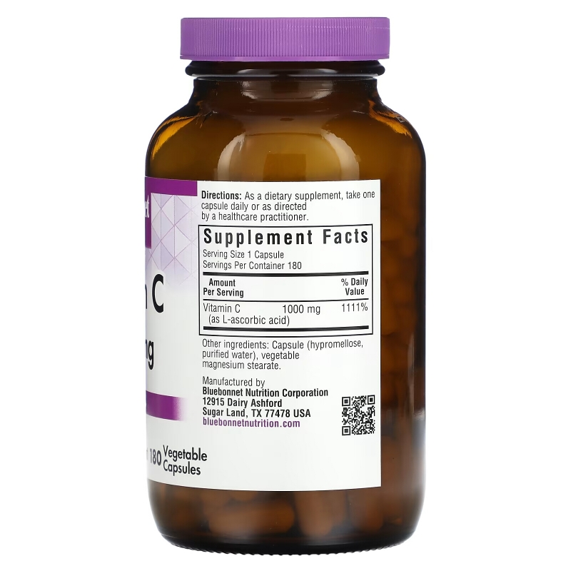 Bluebonnet Nutrition Витамин C 1000 мг 180 растительных капсул