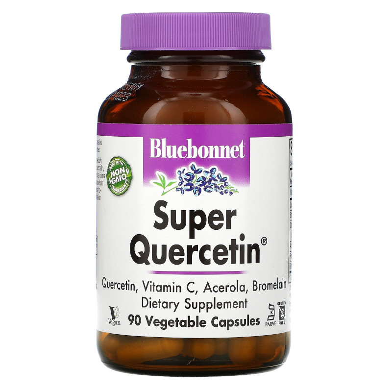 Bluebonnet Nutrition, Супер-кверцетин, 90 капсул в растительной оболочке