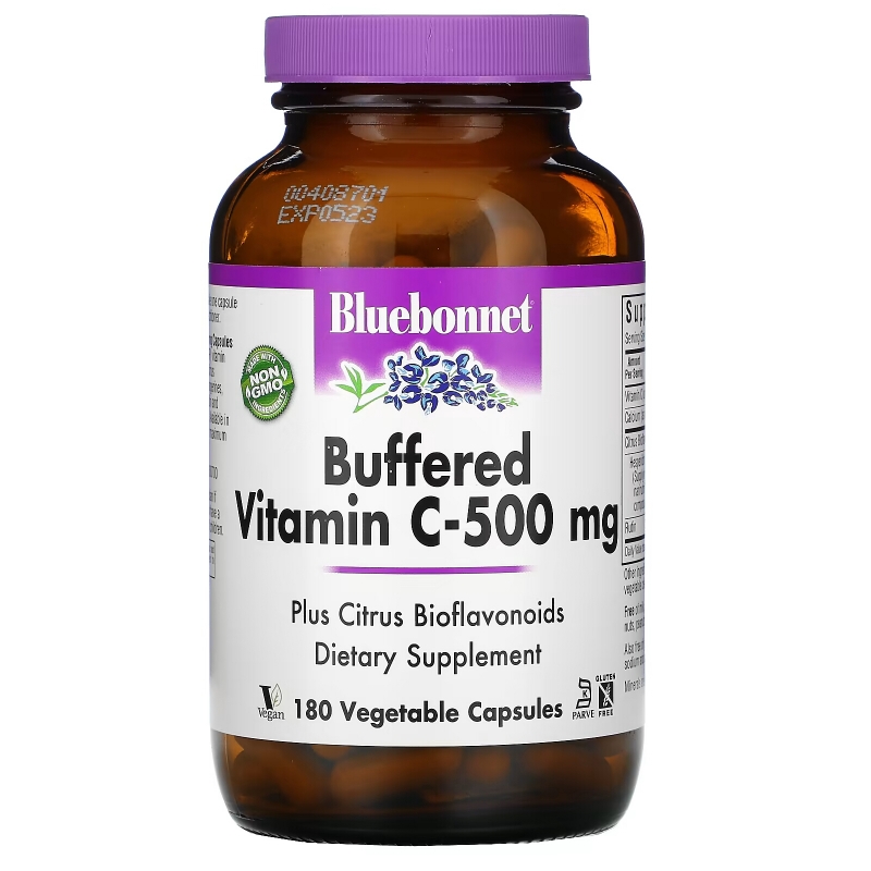Bluebonnet Nutrition Витамин С буферизированный 180 овощных капсул