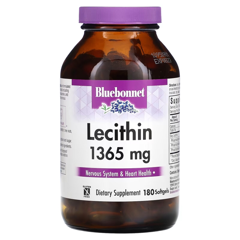 Bluebonnet Nutrition Природный лецитин 180 гелевых капсул