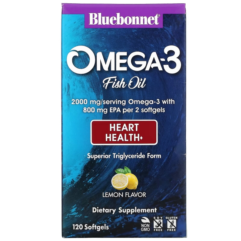 Bluebonnet Nutrition Натуральный омега-3 состав для сердца 120 мягких капсул