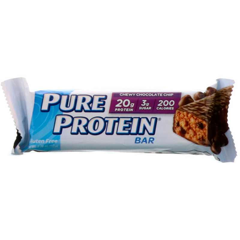 Pure Protein, Жевательный батончик с шоколадной крошкой, 6 батончиков, 1,76 унции (50 г) каждый