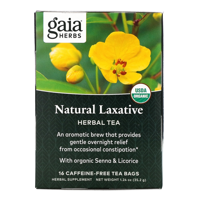 Gaia Herbs RapidRelief Herbal Tea Natural Laxative Caffeine-Free 20 Tea Bags 1.55 oz (44 g)