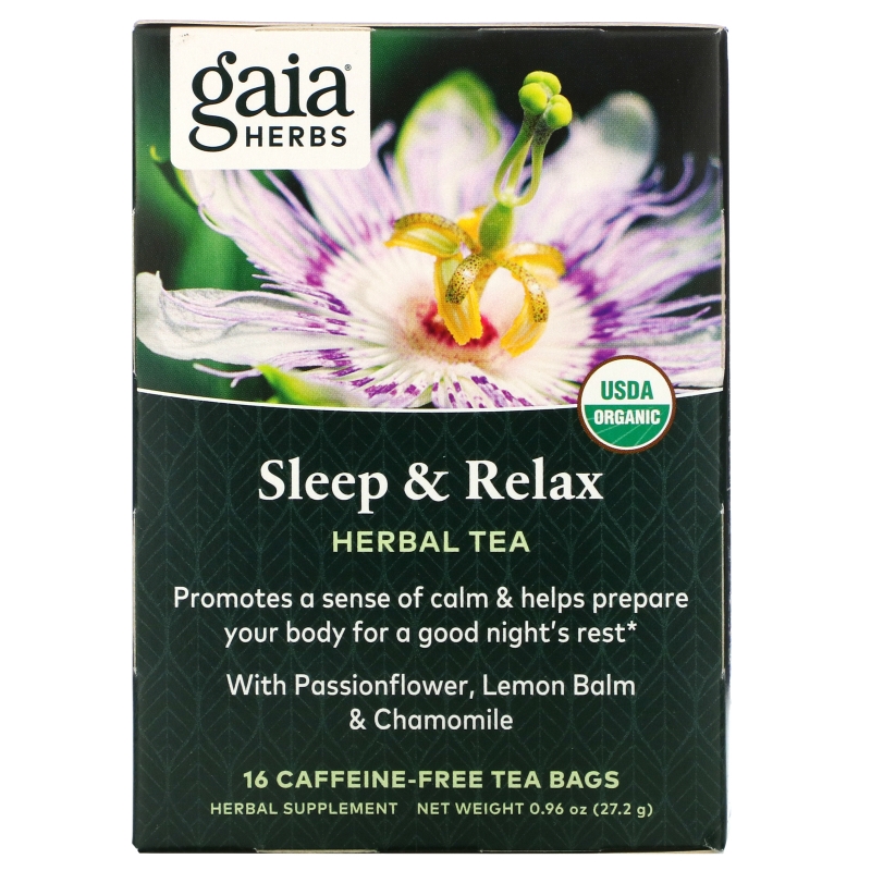 Gaia Herbs Сон и расслабление RapidRelief травяной чай без кофеина 20 чайных пакетиков 1.2 унции (34 г)