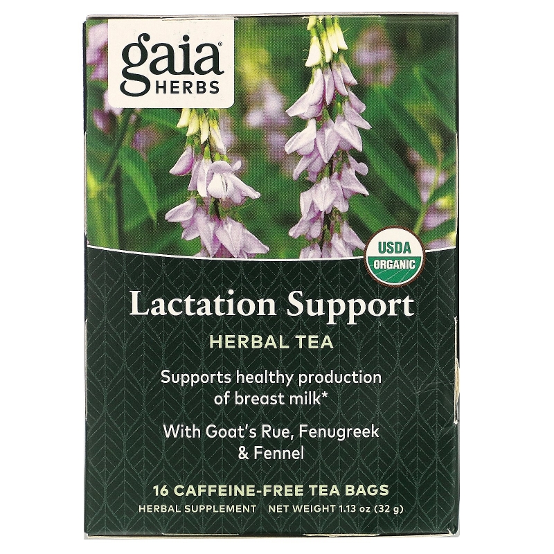 Gaia Herbs Поддержка для лактации Травяной чай без кофеина 20 чайных пакетиков 1.41 унции (40 г)