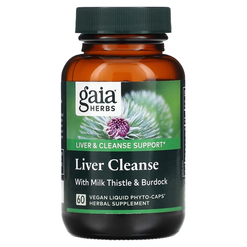 Gaia Herbs, Liver Cleanse, 60 вегетарианских фито-капсул с жидкостью