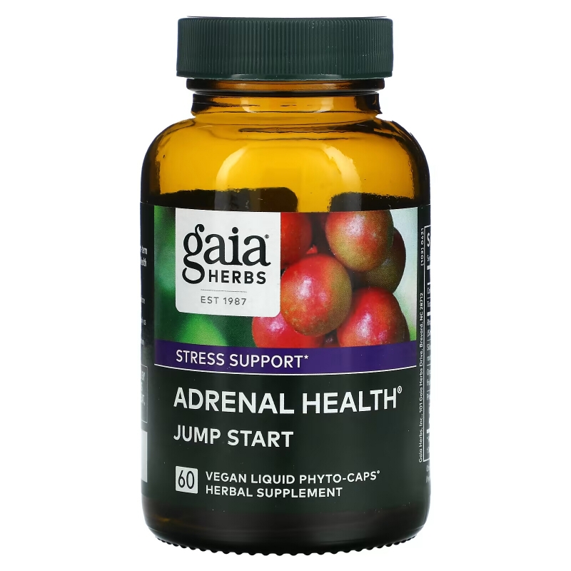 Gaia Herbs, Adrenal Health, Jump Start, 60 Vegan Liquid Phyto-Caps