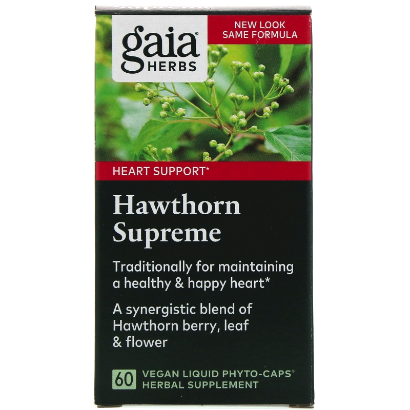 Gaia Herbs Боярышник Supreme 60 вегетарианских жидких фито-капсул