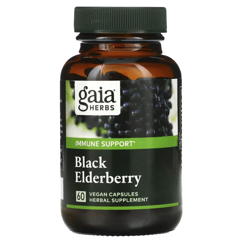 Gaia Herbs Черная бузина 60 вегетарианских мягких фитокапсул
