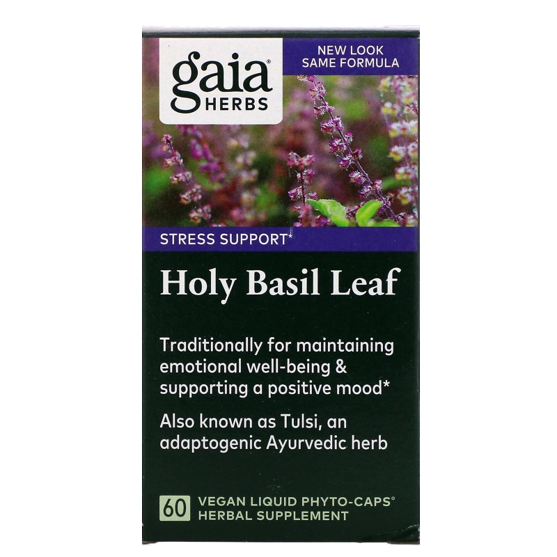 Gaia Herbs Листья базилика 60 растительных фитокапсул с жидкостью внутри