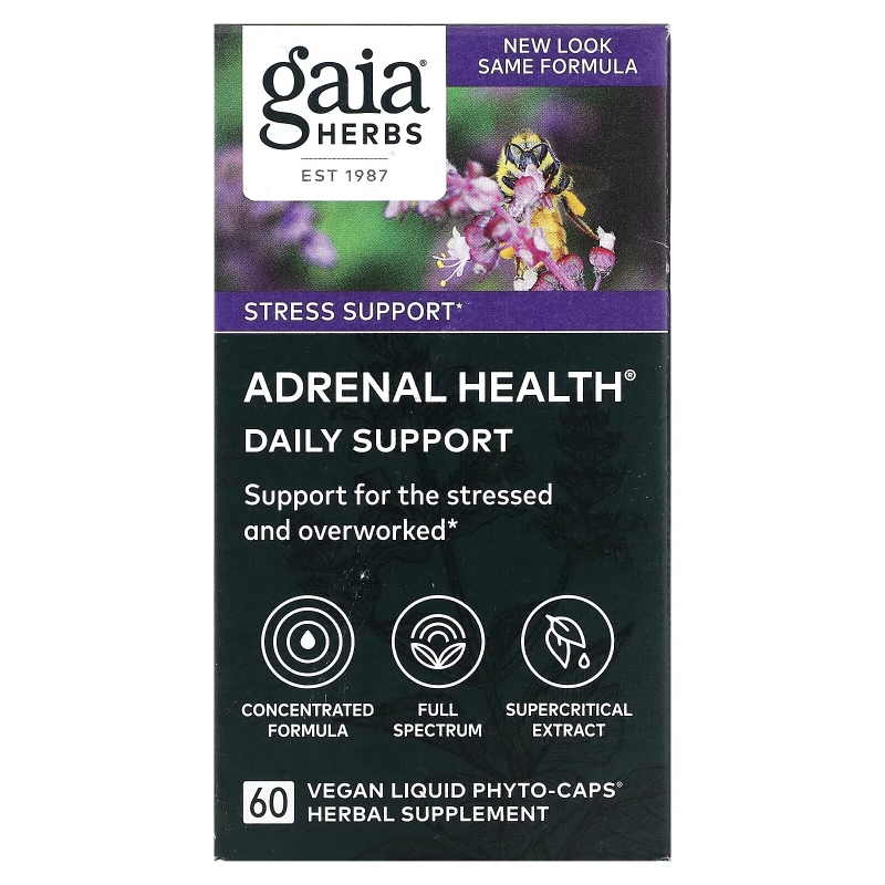 Gaia Herbs Adrenal Health 60 Veggie Liquid Phyto-Caps
