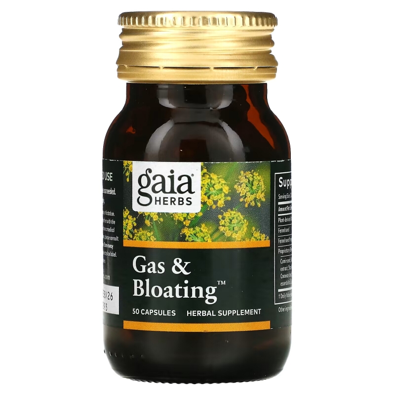 Gaia Herbs Средство от газов и вздутия 50 капсул на растительной основе
