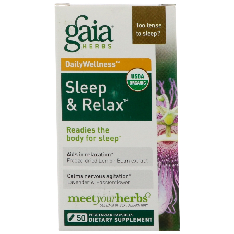 Gaia Herbs Быстрое облегчение для расслабления и сна 50 капсул