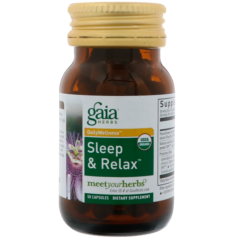 Gaia Herbs Быстрое облегчение для расслабления и сна 50 капсул