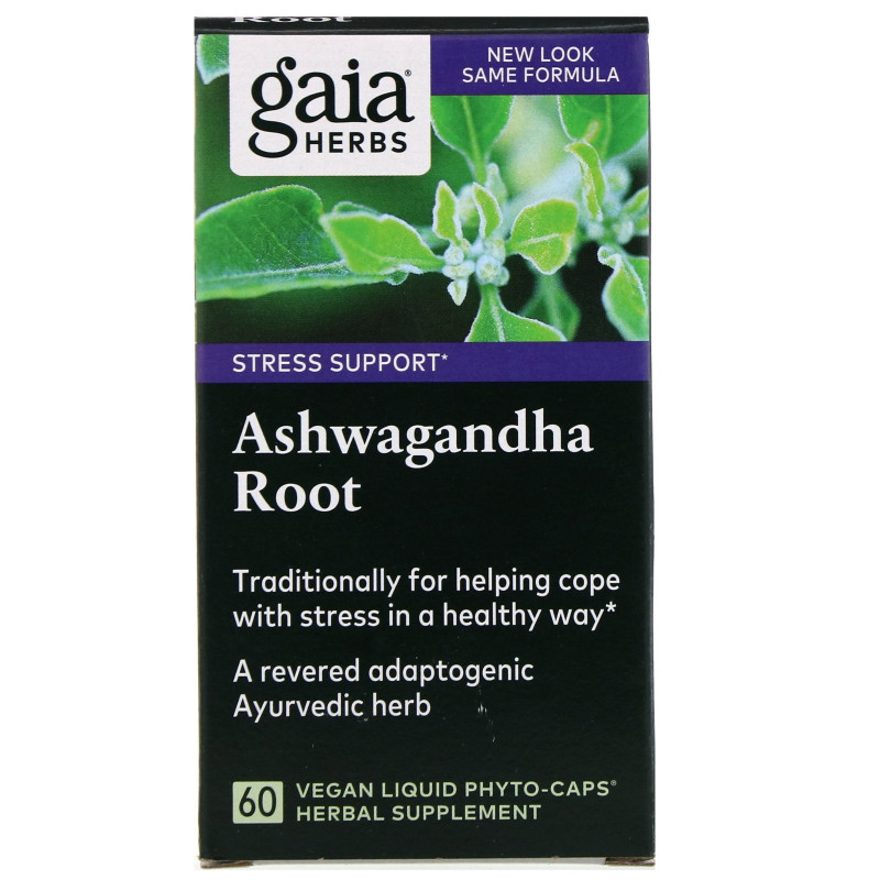 Gaia Herbs Отдельные травы Корень ашвагандхи 60 вегетарианских жидких фито-капсул