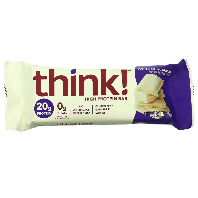 ThinkThin, Высокопротеиновый батончик, белый шоколад, 10 батончиков, 2,1 унции (60 г) каждый