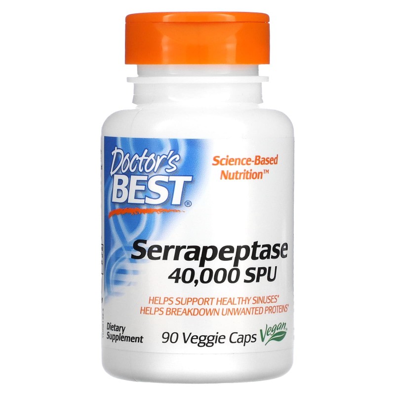 Doctor's Best Серрапептаза (Best Serrapeptase) 90 растительных капсул