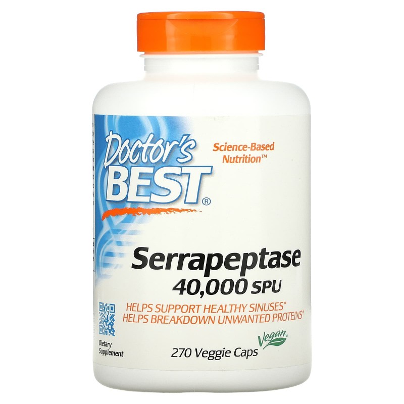 Doctor's Best Серрапептаза (Best Serrapeptase) 270 растительных капсул