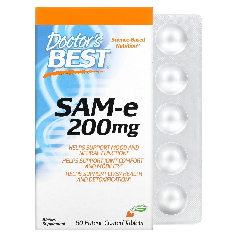 Doctor's Best SAMe 200 60 таблеток в кишечнорастворимой оболочке