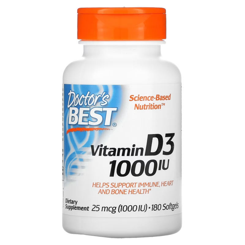 Doctor's Best Витамин D3 1000 МЕ 180 капсул