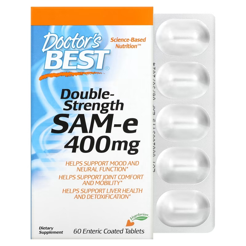 Doctor's Best SAMe 400 двойного действия 60 таблеток покрытых оболочкой