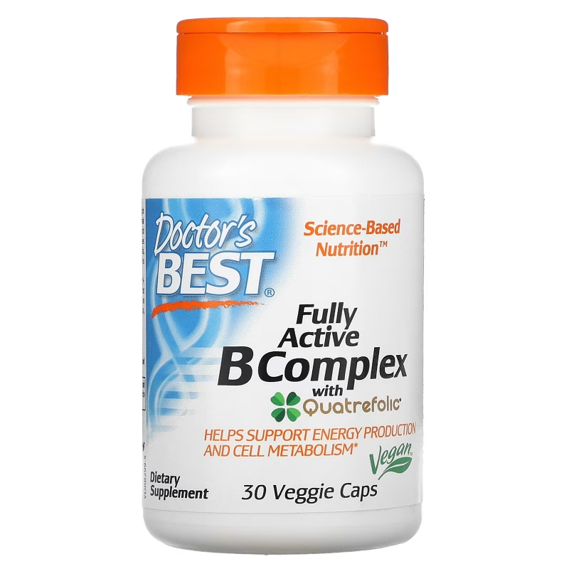 Doctor's Best, Высоко активный комплекс витаминов группы B, 30 капсул в растительной оболочке