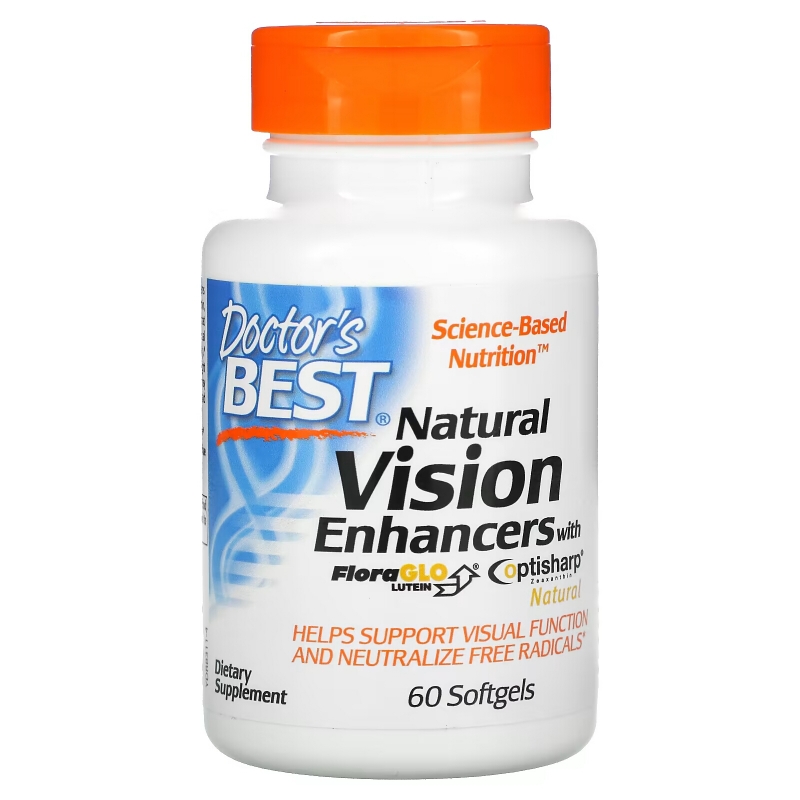 Doctor's Best Природные стимуляторы зрения (Best Natural Vision Enhancers) 60 мягких таблеток