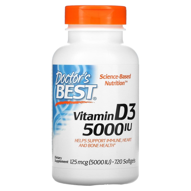 Doctor's Best Best витамин D3 5000 МЕ 720  гелевых капсул