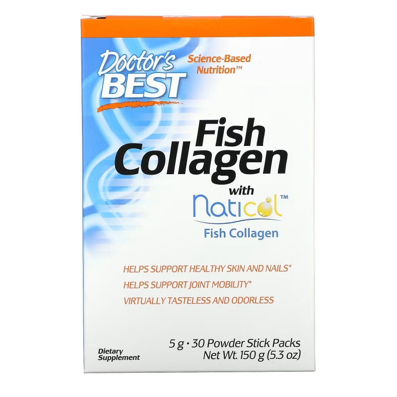 Doctor's Best, Fish Collagen with Naticol, Fischkollagen mit Naticol, 5 g, 30 Pulverpackungen