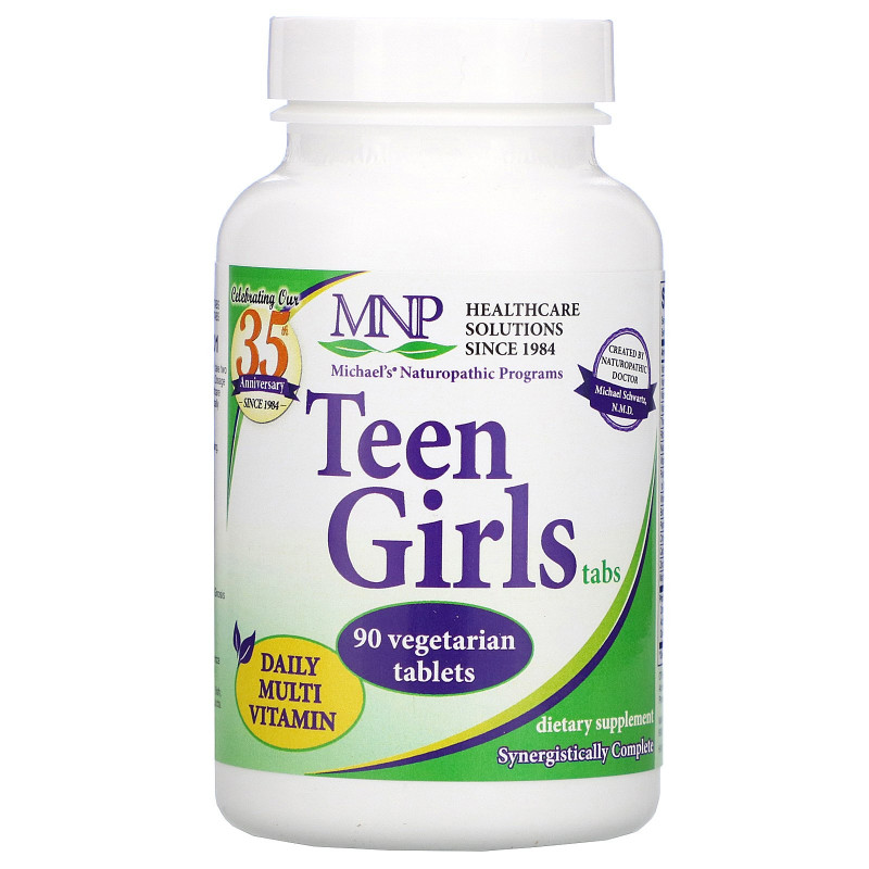 Michael's Naturopathic Таблетки для девушек ежедневные мультивитамины 90 растительных таблеток