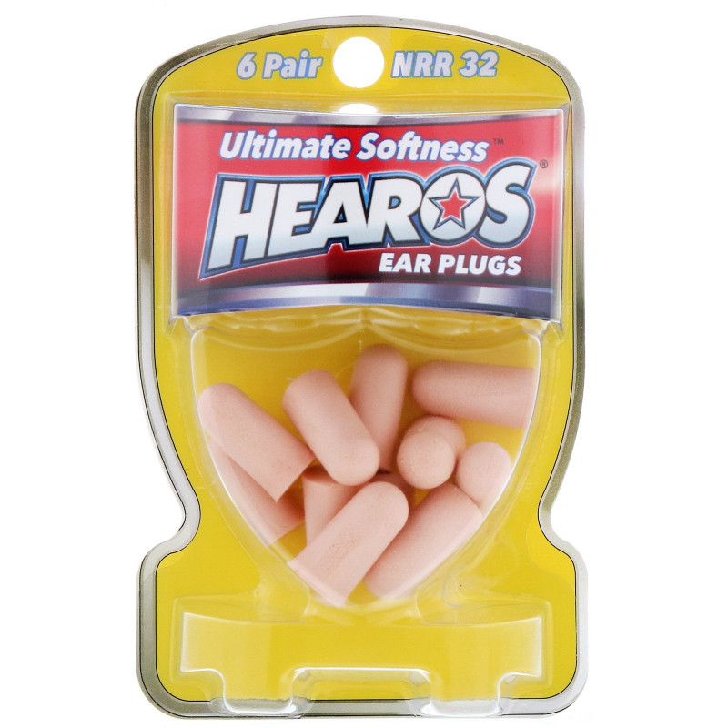 Hearos, Ear Plugs, Ultimate Softness Series, High Protection NRR 32, 6 Pair