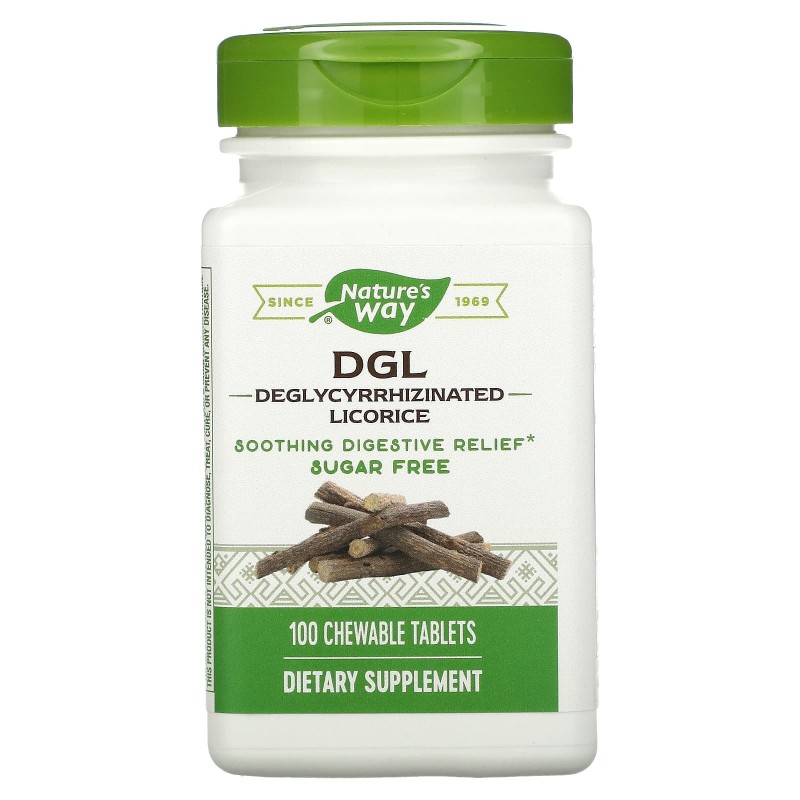 Enzymatic Therapy DGL деглициризированная солодка без фруктозы и сахара 100 жевательных таблеток