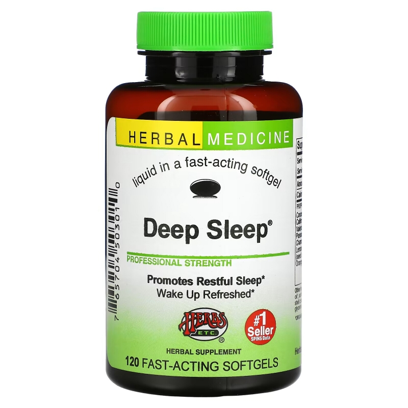 Herbs Etc. Натуральное снотворное успокоительное 120 быстродействующих гелевых капсул