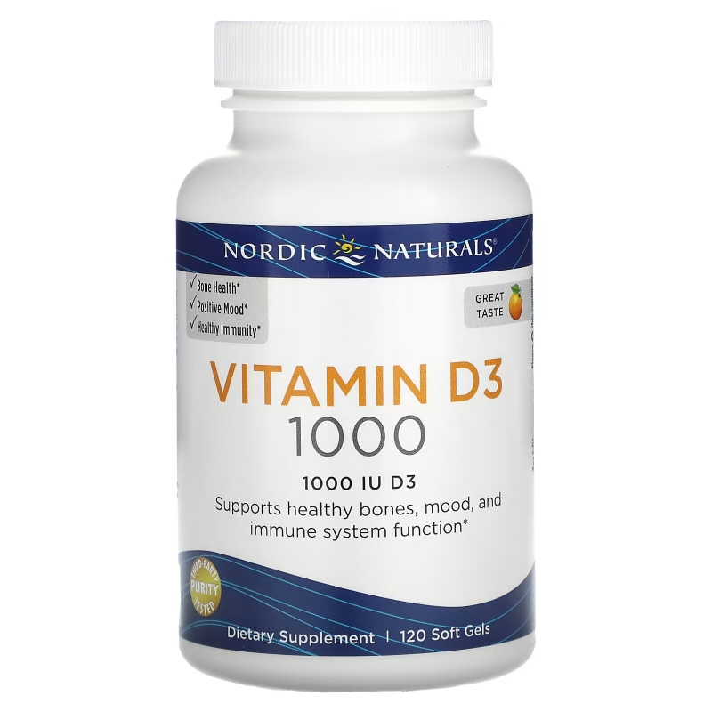 Nordic Naturals Витамин D3 со вкусом апельсина 250 мг 120 гелевых капсул