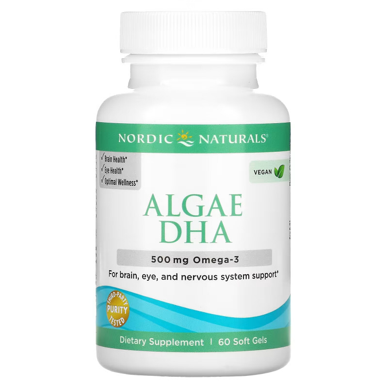 Nordic Naturals, Algae DHA, 500 mg, 60 Soft Gels