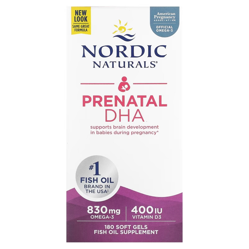 Nordic Naturals Докозагексаеновая кислота для дородового периода 500 мг 180 мягких капсул
