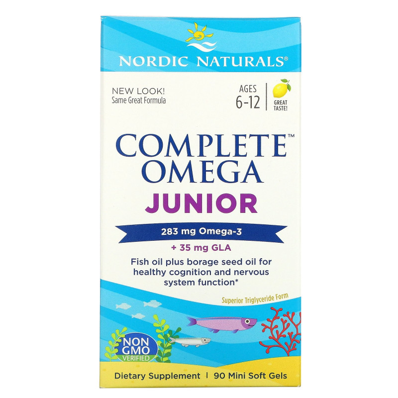 Nordic Naturals Полный омега комплекс для детей с лимоном 500 мг 90 жевательных гелевых капсул
