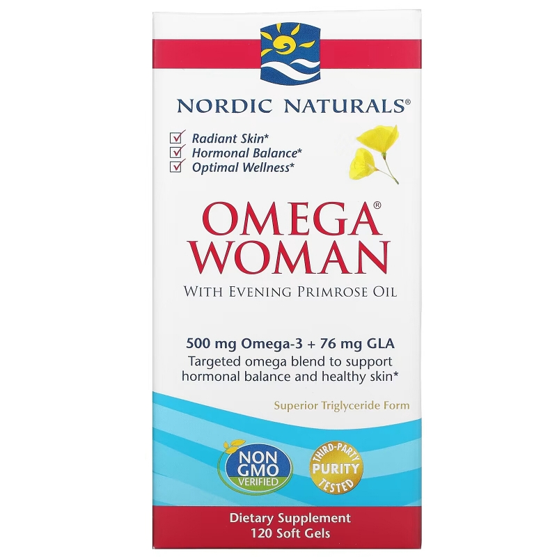 Nordic Naturals, Omega Woman, с маслом примулы, 830 мг, 120 гелевых капсул