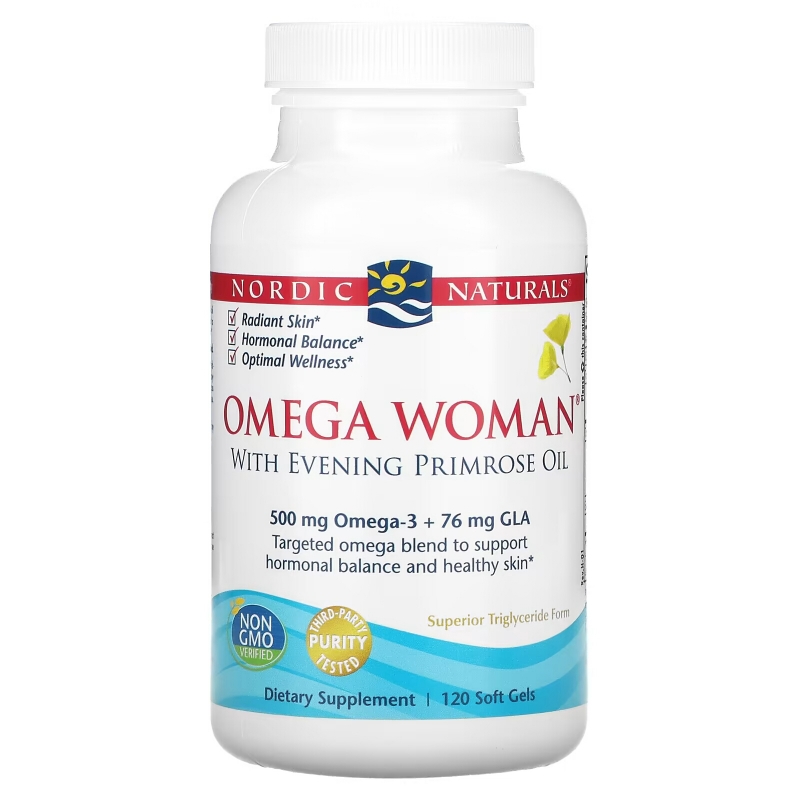 Nordic Naturals, Omega Woman, с маслом примулы, 830 мг, 120 гелевых капсул