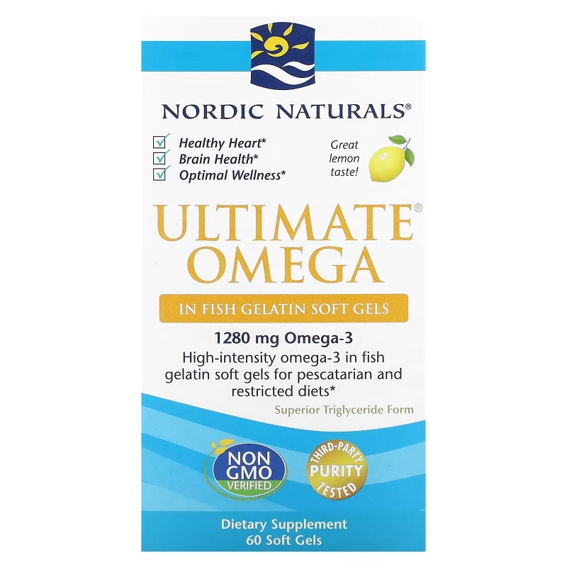Nordic Naturals Ultimate Omega Great Lemon Taste 1000 mg 60 Count