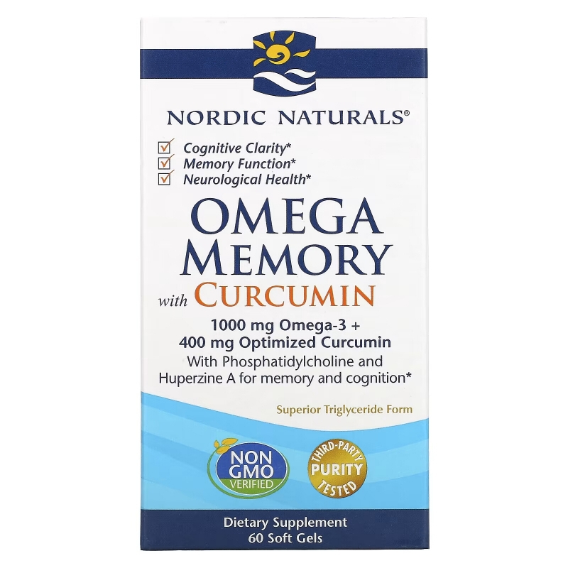 Nordic Naturals, Omega Memory with Curcumin, 975 mg, 60 Soft Gels