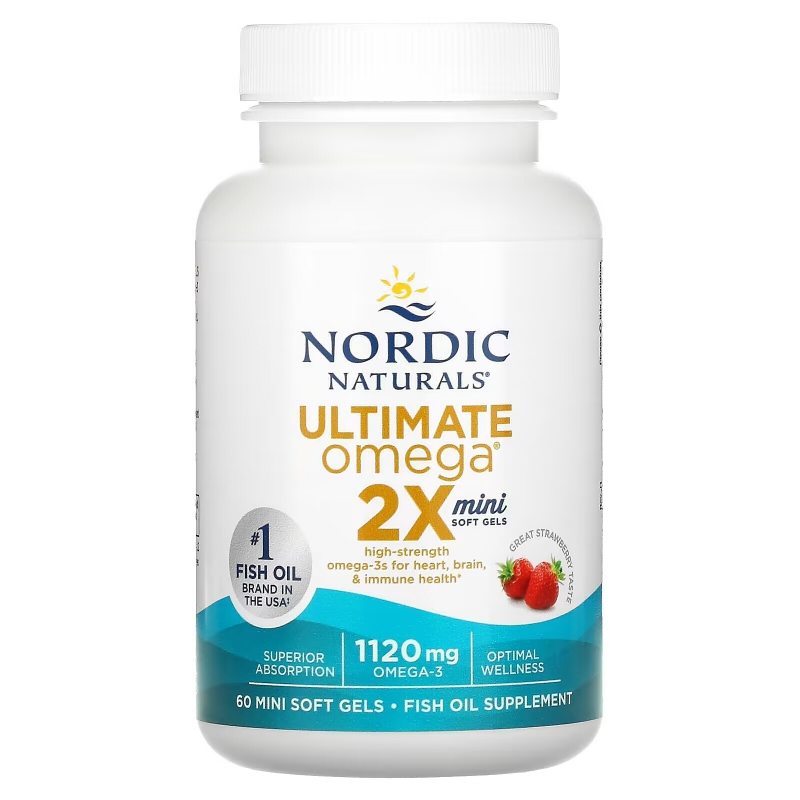 Nordic Naturals Ultimate Omega Minis Strawberry 500 mg 90 Soft Gels