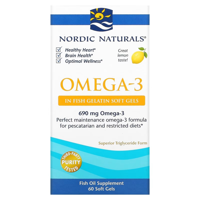 Nordic Naturals Омега-3 1000 мг 60 рыбных капсул