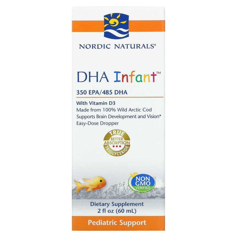 Nordic Naturals, DHA Infant, с витамином D3, 2 ж. унц.(60 мл)