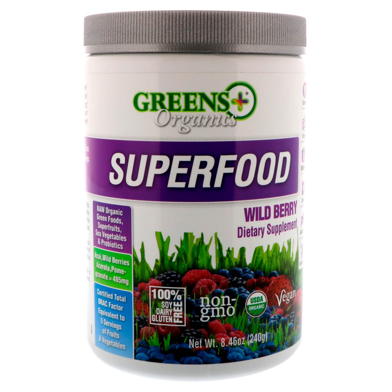 Greens Plus Органический суперпродукт Дикая ягода 8.46 унций (240 г)