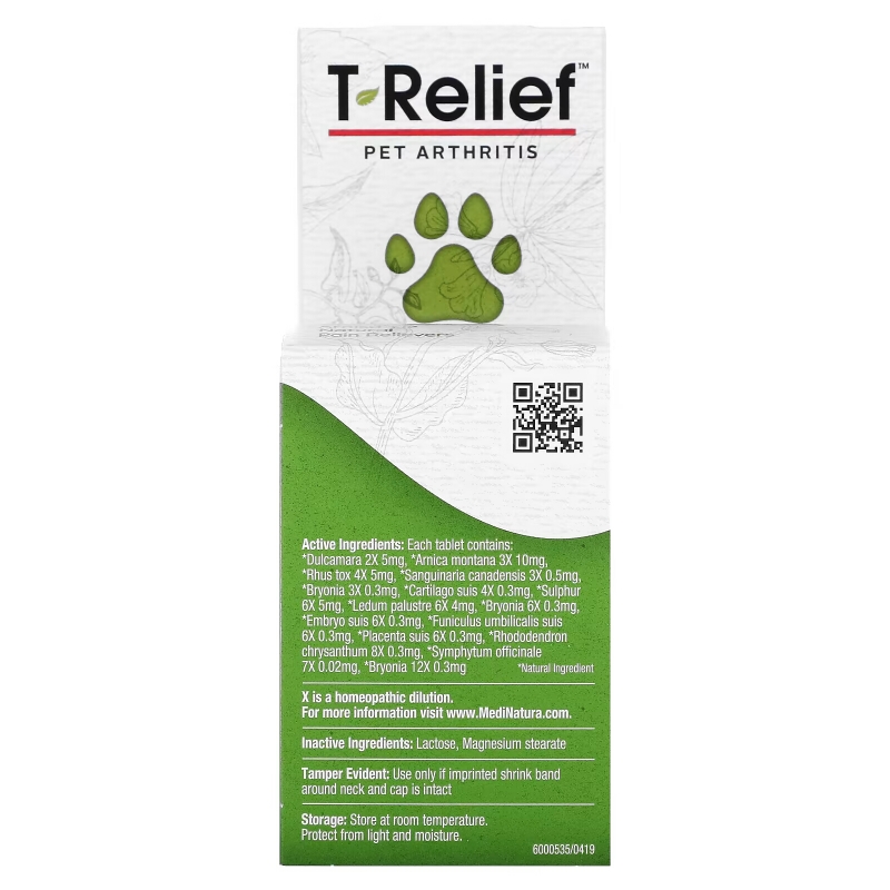 MediNatura, T-Relief, Pet Arthritis Arnica +12, 90 таблеток