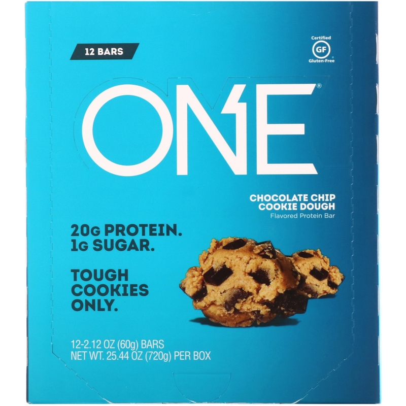 Oh Yeah! One Chocolate Chip Cookie Dough Flavor 12 Bars 2.12 oz (60 g) Per Bar