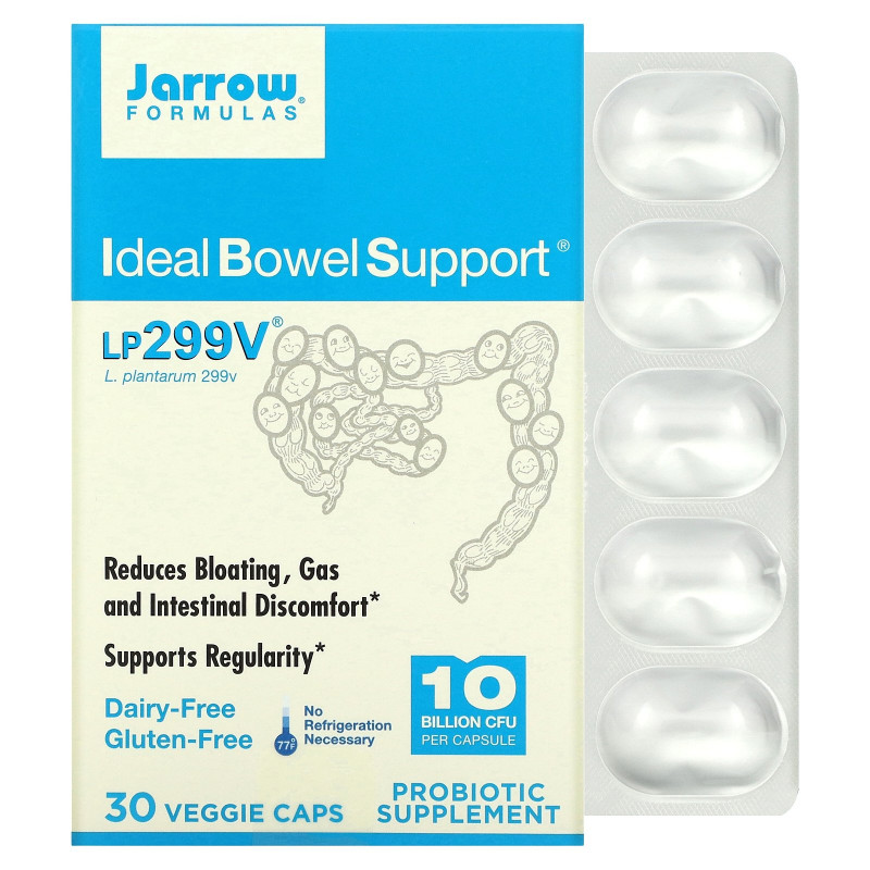 Jarrow Formulas Идеальная забота о кишечнике 299v 30 овощных капсул