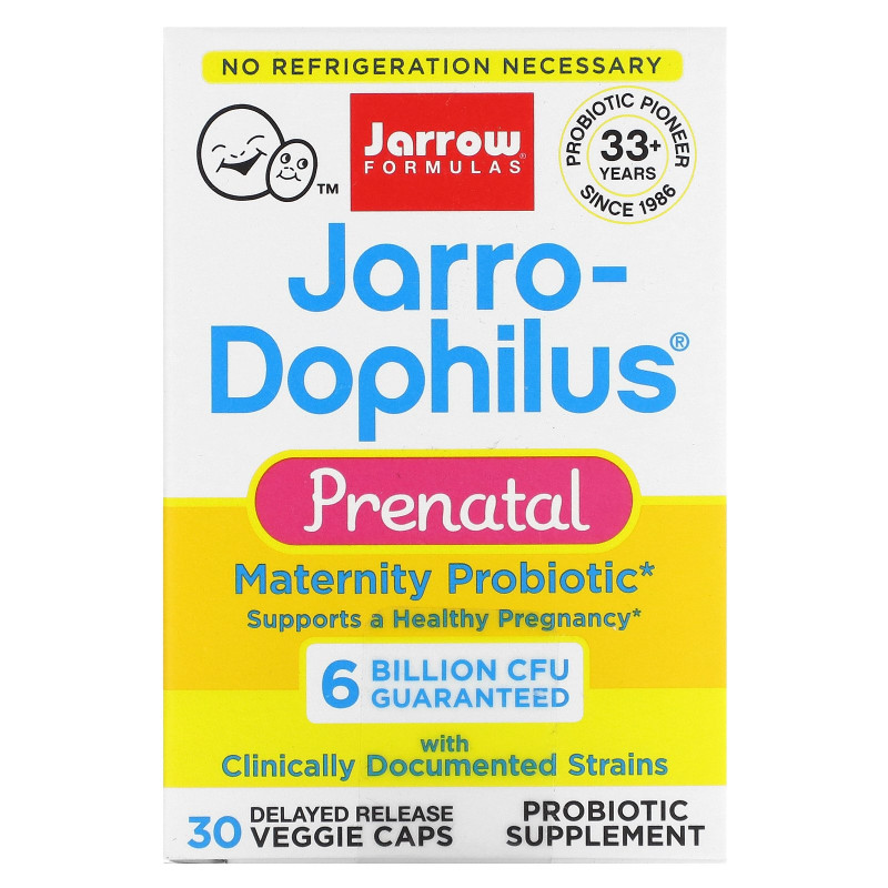 Jarrow Formulas, Jarro-Dophilus, Prenatal, 6 Billion CFU, 30 Delayed Release Veggie Caps